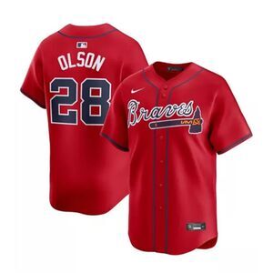 Nike NWT Matt Olson 28 Atlanta Braves Alternate Limited Player Jersey Red Medium